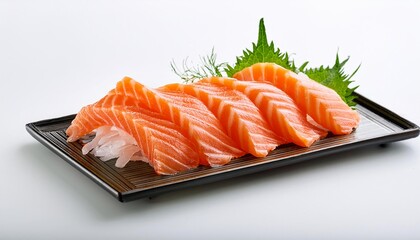 Traditional sashimi with white background isolated