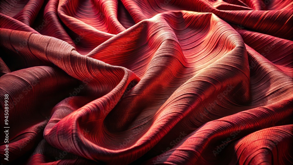 Rich crimson wraps around sumptuous folds, autumnal light emphasizing ...