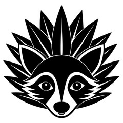 Poster - raccoon head silhouette made of magus vector illustration  