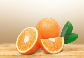 Poster - Tasty fresh ripe Orange fruit and juice