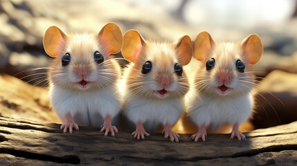 Wall Mural - cartoon hamsters  