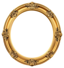 Poster - PNG Elegant gold oval picture frame