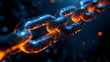 © janya - Abstract Digital Chain Link with Glowing Particles