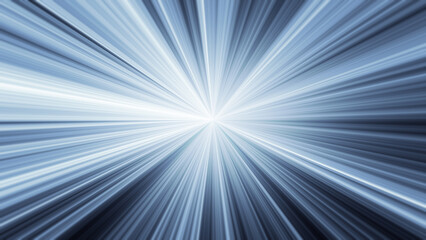 Poster - Starburst effect or light trails moving to infinity with light to dark blue color gradient. Abstract high resolution full frame futuristic technology background.