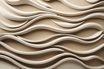 Three Dimensional Organic Wave Designs with Creative Ecru Background