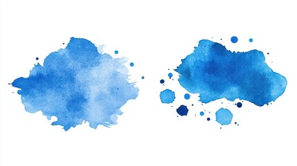 Canvas Print - A vibrant blue watercolor vector illustration against a crisp white backdrop, perfect for modern design projects.