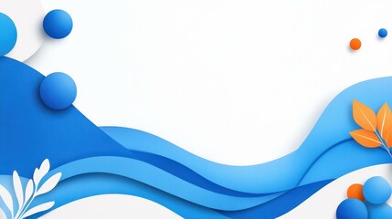 A sleek blue wave backdrop tailored for business presentations, combining modern style with cartoon textures for elegance.