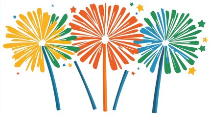 Poster - Celebrate in style with a vibrant banner featuring colorful fireworks and confetti for the perfect gift occasion.