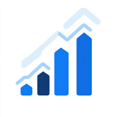 Poster - A clean, flat logo for a Market Booster app, showcasing a blue and white design with no background for versatility.