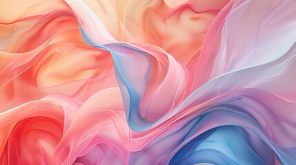 Fototapete - An abstract artwork with a focus on fluid shapes and gentle color transitions. The scene includes flowing forms and soft gradients