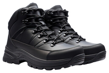 Poster - PNG Black leather winter sports shoes footwear white background protection.