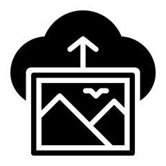 Poster - upload image, image, upload, cloud, photography solid or glyph icon