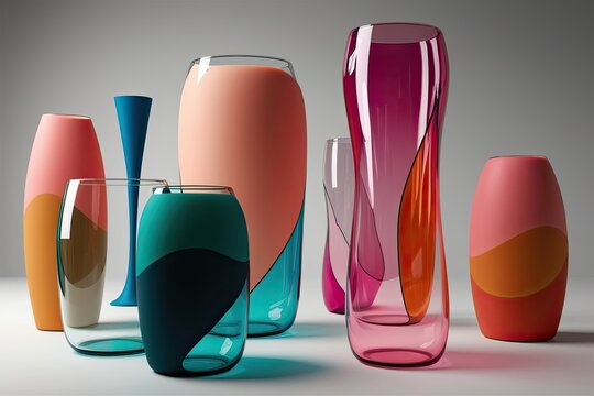 Stunning 3D Renderings of Colorful Distorted Glass Designs in Minimalist Arrangements
