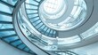© mandul - Spiral staircase inside a modern cylindrical building with glass floors
