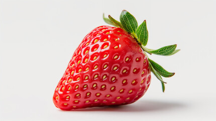 Poster - A whole strawberry isolated a white background