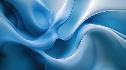 Poster - Abstract Blue Swirls Digital Art