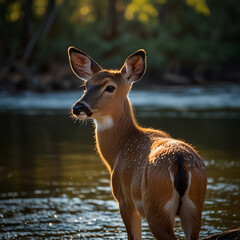 deer in the morning