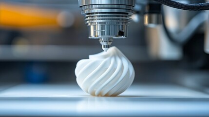 Aufkleber - A white object is being formed by a machine