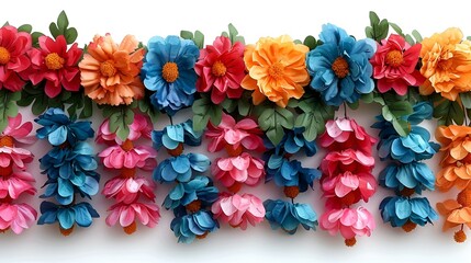 Wall Mural - a row of colorful flowers. 