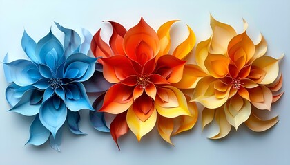 Sticker - a group of paper flowers. 