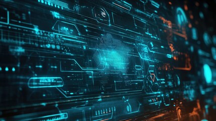 Poster - A digital interface showing a network map, symbolizing advanced communication systems.