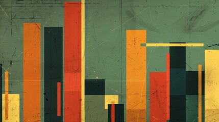 Wall Mural - Abstract geometric shapes with vintage textures.