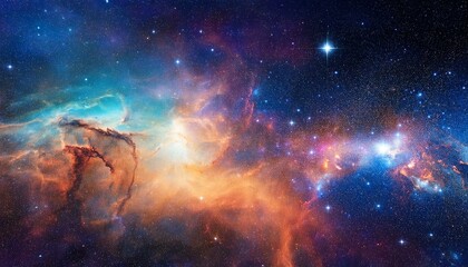 Wall Mural - panorama colorful background with nebula galaxy space illustration
