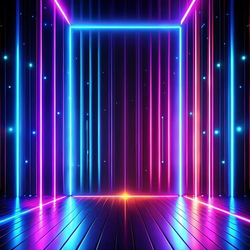 Equal sign. Glowing neon icon on brick wall background,realistic- neon lights background. Ai Generated