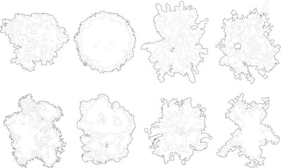 Tree plan outline silhouettes - top view 5