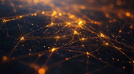 Poster - An abstract representation of a digital communication network, with glowing connections.