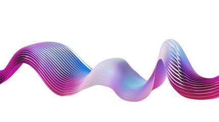 Wall Mural - Abstract wavy pink and blue 3d illustration on transparent background.