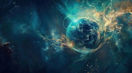 Canvas Print - Earth in a cosmic swirl.