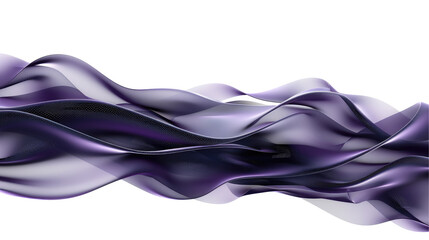Wall Mural - Abstract purple wave on transparent background.