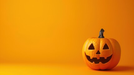 halloween pumpkin on orange background