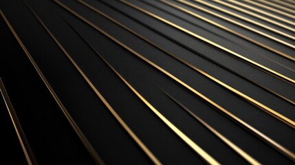 Poster - Abstract Black and Gold Stripes
