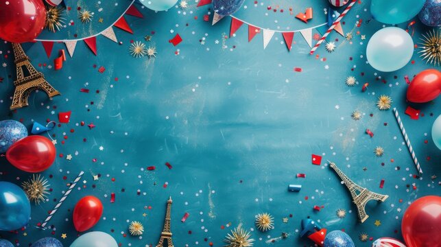 christmas background with balls and confetti