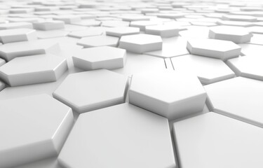 Poster - Background texture with hexagonal shapes. Illustration with 3D rendering. Abstract banner with futuristic style.