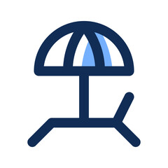 Sticker - beach chair filled line icon