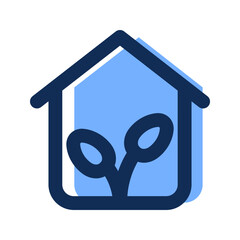 Poster - eco house filled line icon