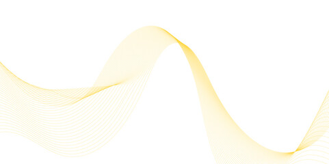 Luxury yellow golden wavy curve lines background. Digital futuristic technology concept. Gradient banner background.  Science, banner, business, poster, template, music background.