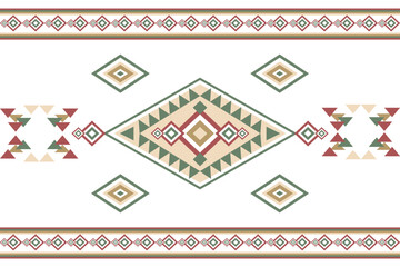 Wall Mural - Geometric navajo tribal ethnic seamless pattern background. Native folk textile background