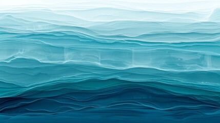 Canvas Print - Abstract Blue Wave Layers Artwork