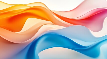 Poster - The soft pastel waves of the background create a soft abstract background perfect for designing apps or products.