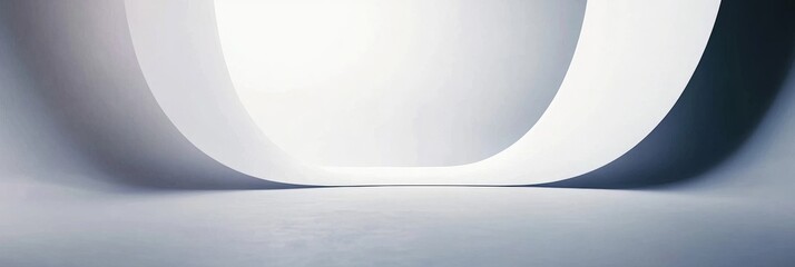 Poster - An empty studio with a gray and black cement wall background and an empty room with an empty banner