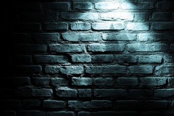 Poster - There is a background of an empty brick basement wall with a black texture of brick. The brick texture is black.
