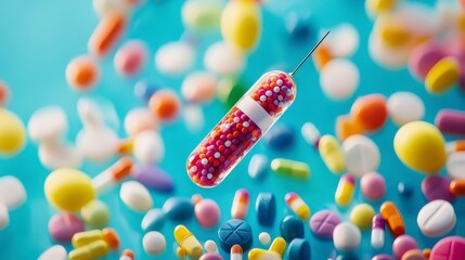 A colorful array of pills and capsules, highlighting various types of medication.