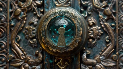 Canvas Print - Ornate Keyhole with  Intricate Detail.