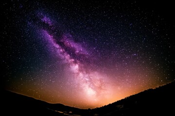 Wall Mural - a night sky background with the milky way galaxy and star fields