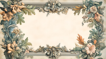 Wall Mural - Elegant Floral Frame for Your Designs