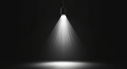 Poster - A black room studio with gray gradient spotlight backdrop for showcasing your product or artwork